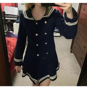 Blue/White Sailor Style Coat Size Medium